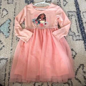 Coral pink Long-Sleeve Moana dress size 5T
